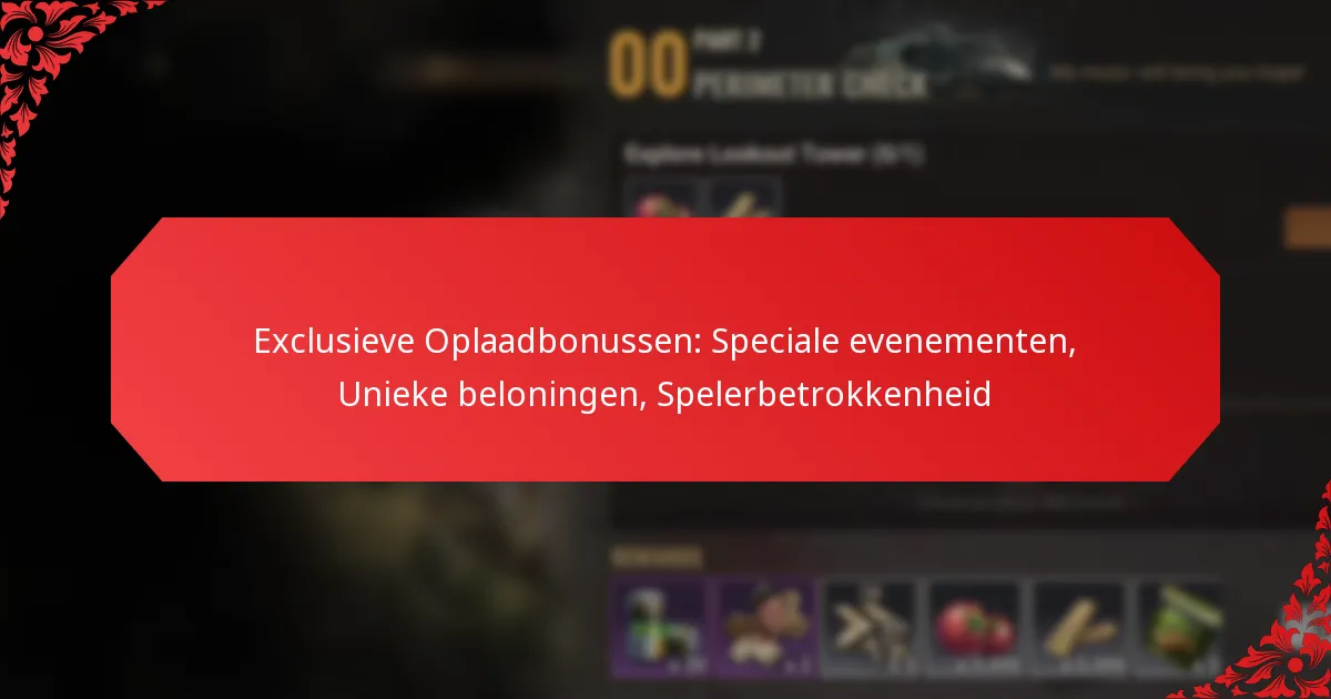 Exclusieve Oplaadbonussen: Speciale evenementen, Unieke beloningen, Spelerbetrokkenheid