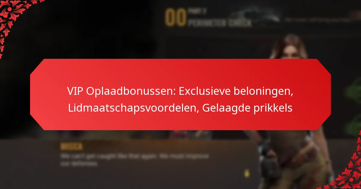 VIP Oplaadbonussen: Exclusieve beloningen, Lidmaatschapsvoordelen, Gelaagde prikkels